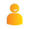 Orange icon of a person