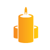 Orange candle icon